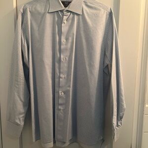 Hickey Freeman Light Blue Checkered Shirt